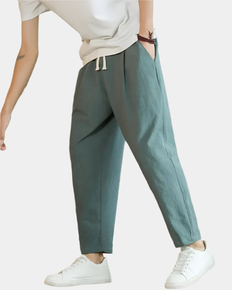Cotton and Linen Capri Pants